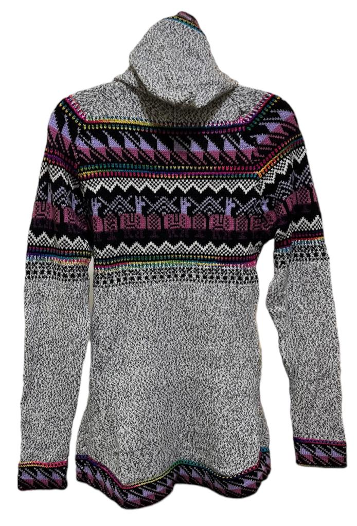 Alpaca gray designed woman sweater