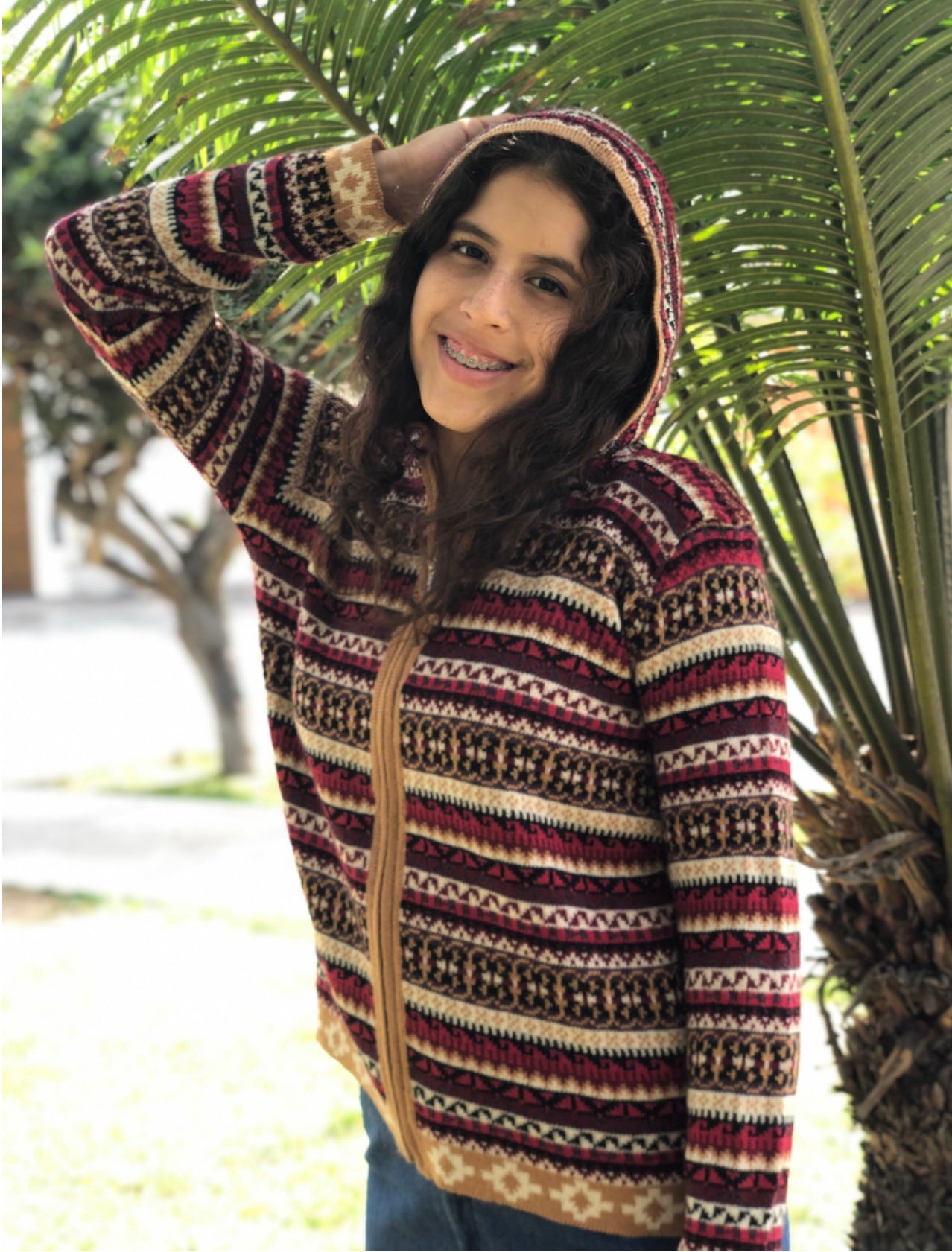Lined Brown Wine Alpaca Woman Sweaters