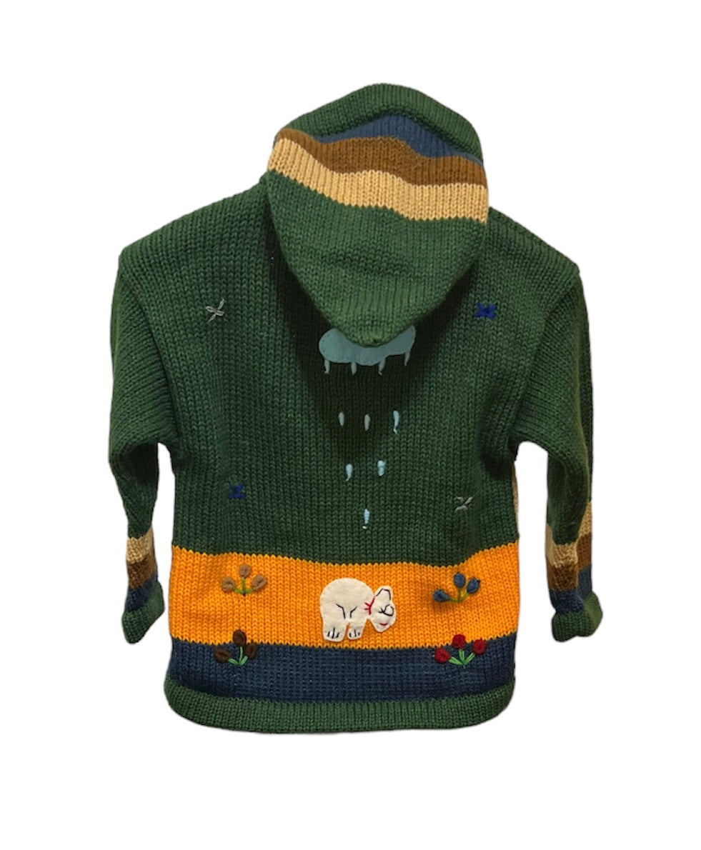 Green Unisex designed sweater