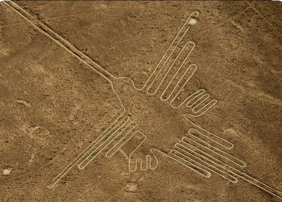 Colibrí Nazca lines Brooch Pin