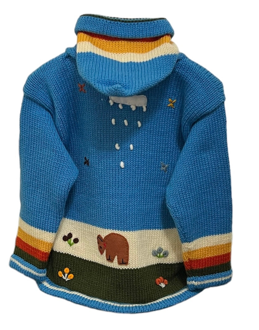 Styling blue children designed sweater