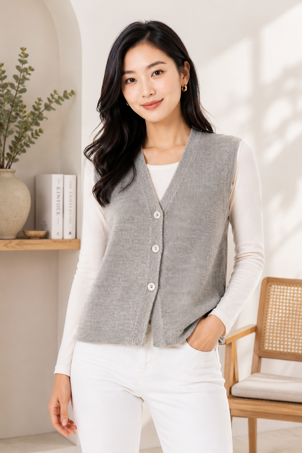 Silver Baby Alpaca Vest