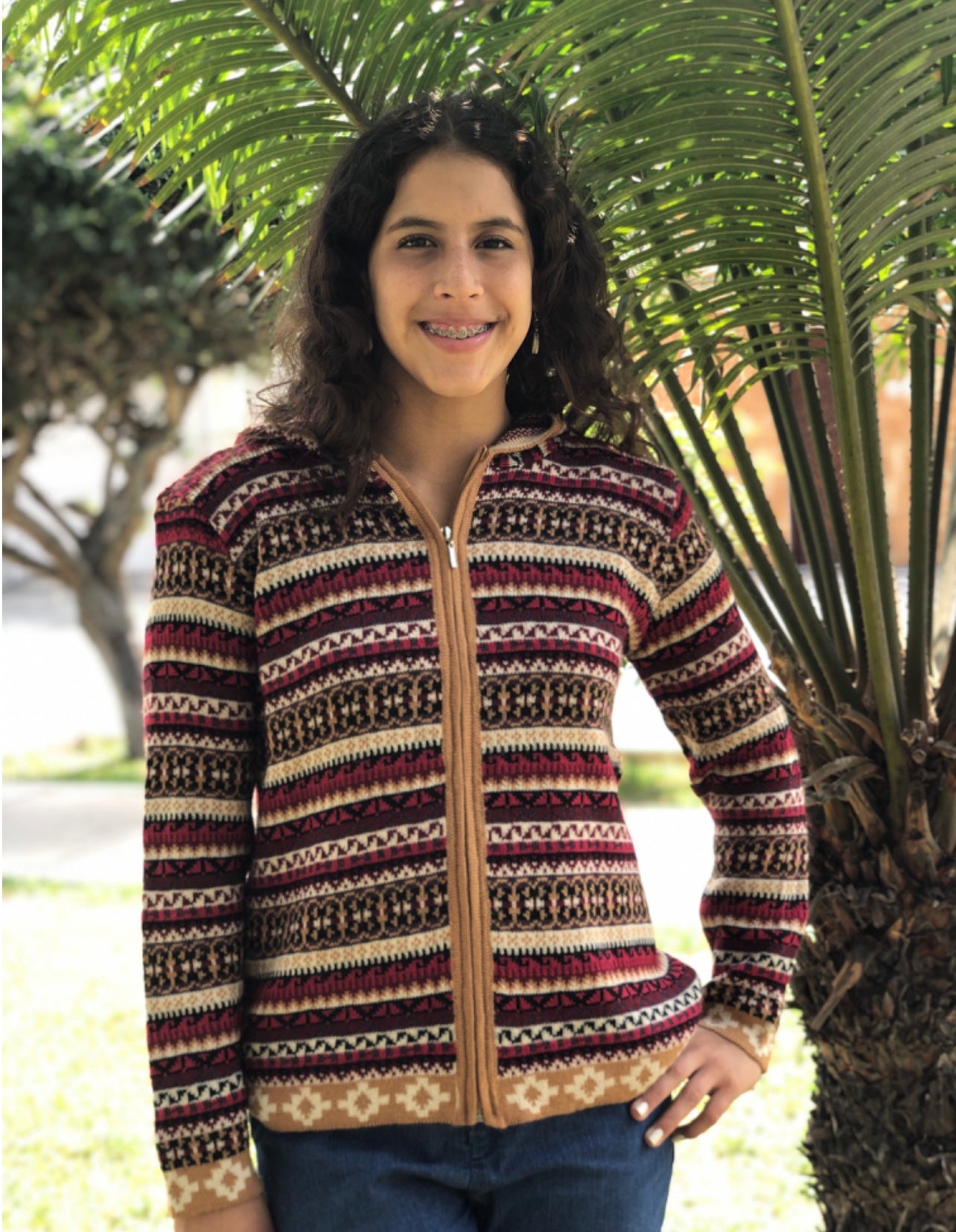Lined Brown Wine Alpaca Woman Sweaters