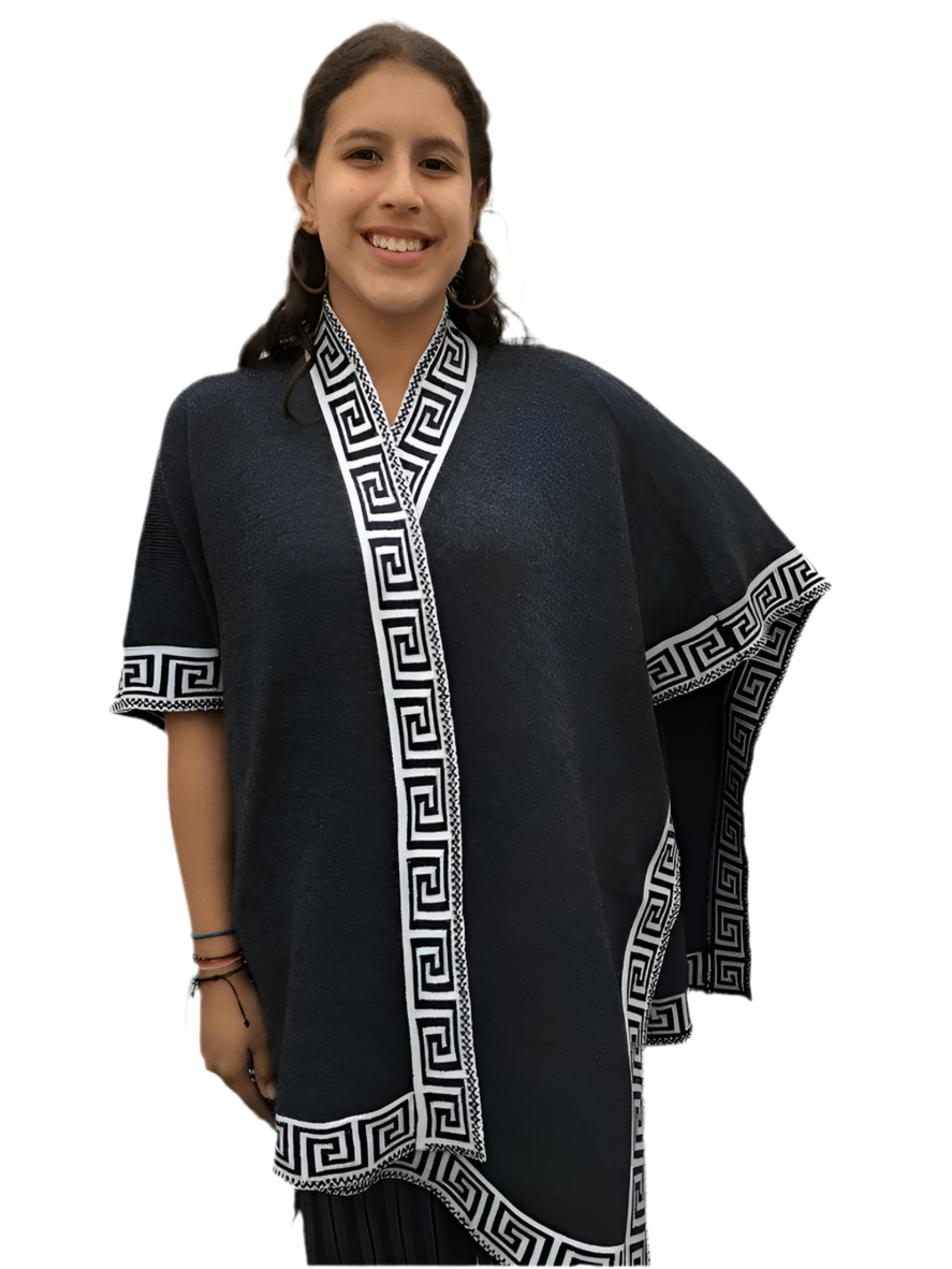 Solid Color Alpaca Capes with Irish Pattern