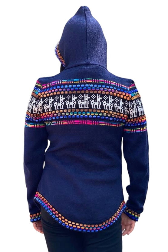 Alpaca Blue rainbow woman sweater