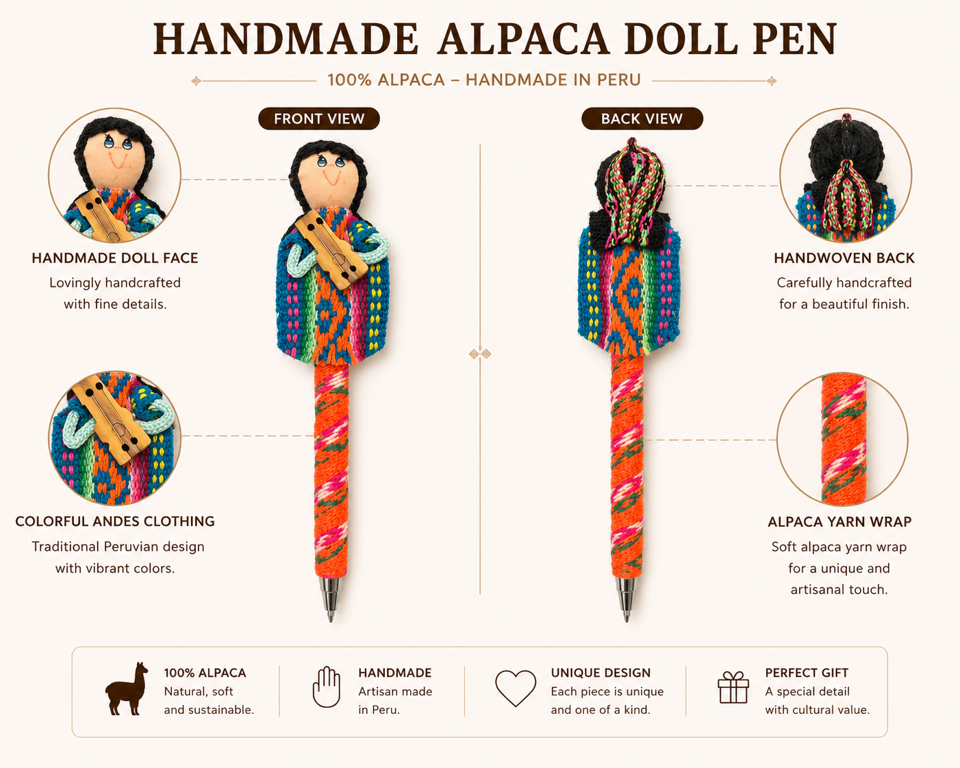 Andian Artisan Handmade Doll Pens