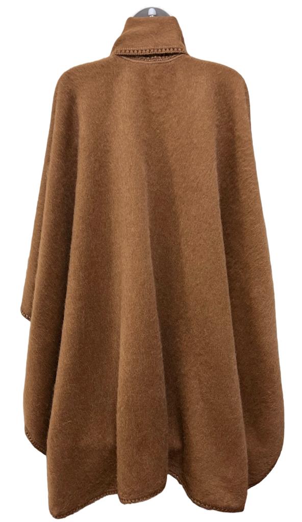 Brown Alpaca Cape with scarf and matching hat