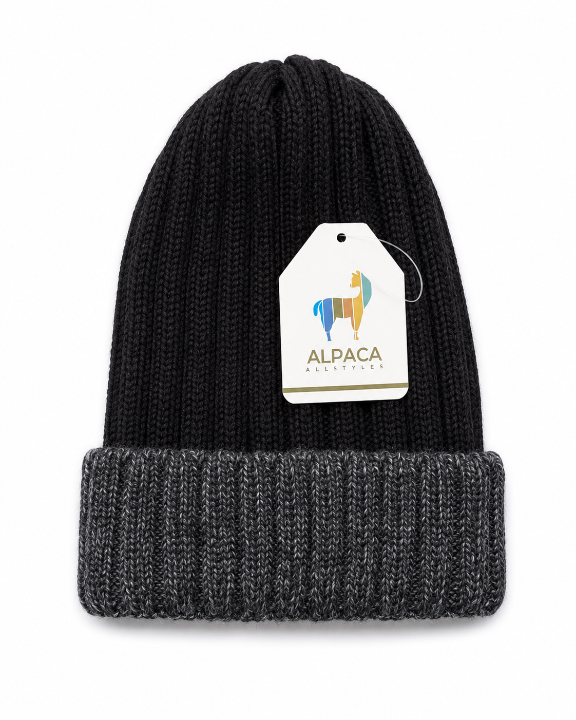 Andean Classic Alpaca Beanie – Two-Tone Winter Hat