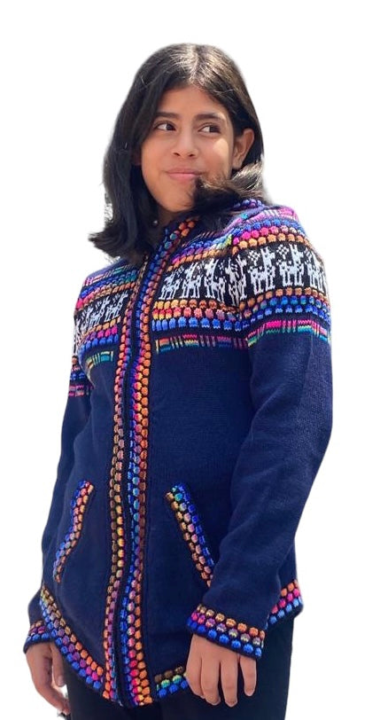 Alpaca Blue rainbow woman sweater