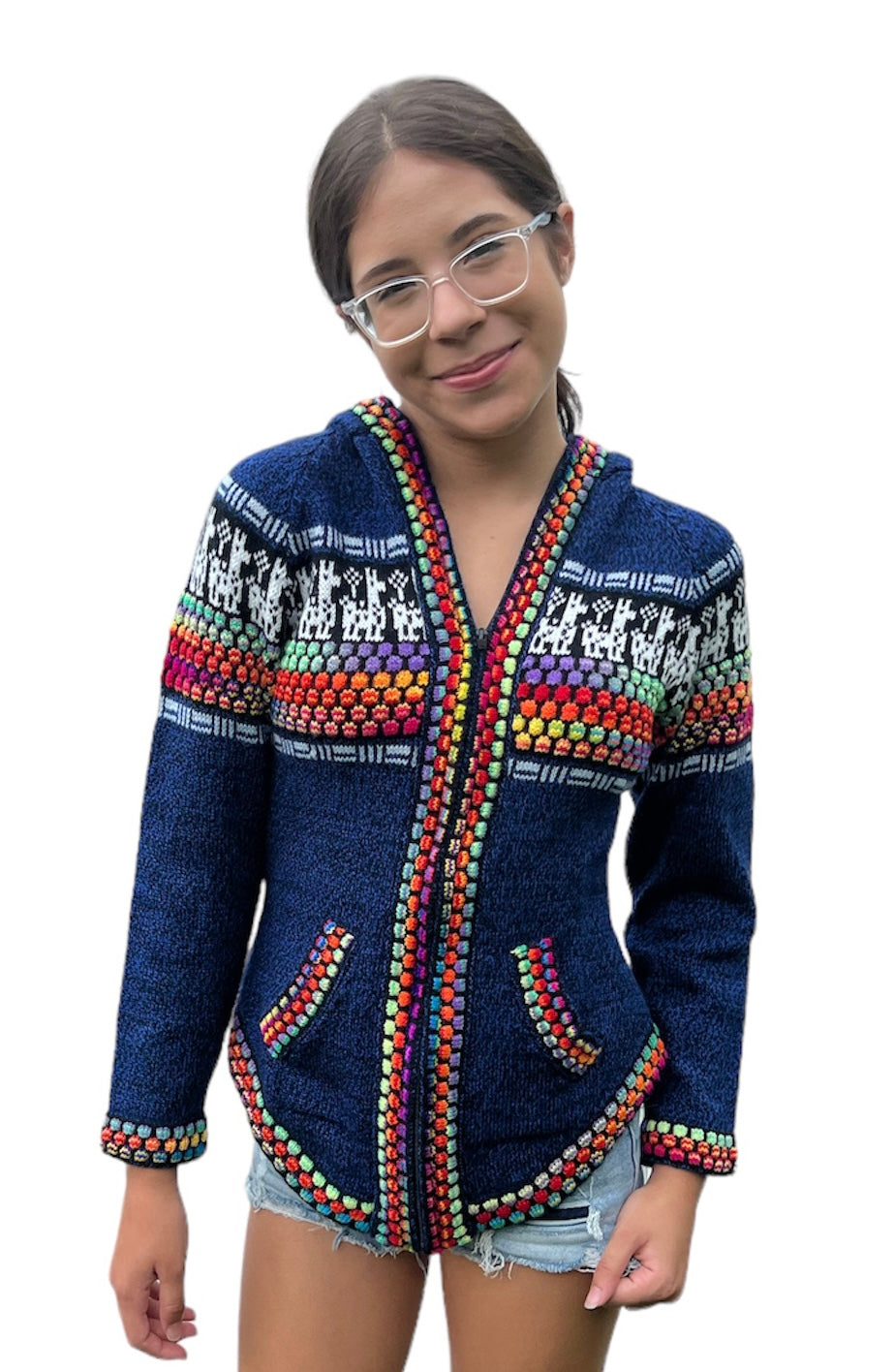 Alpaca Blue rainbow woman sweater