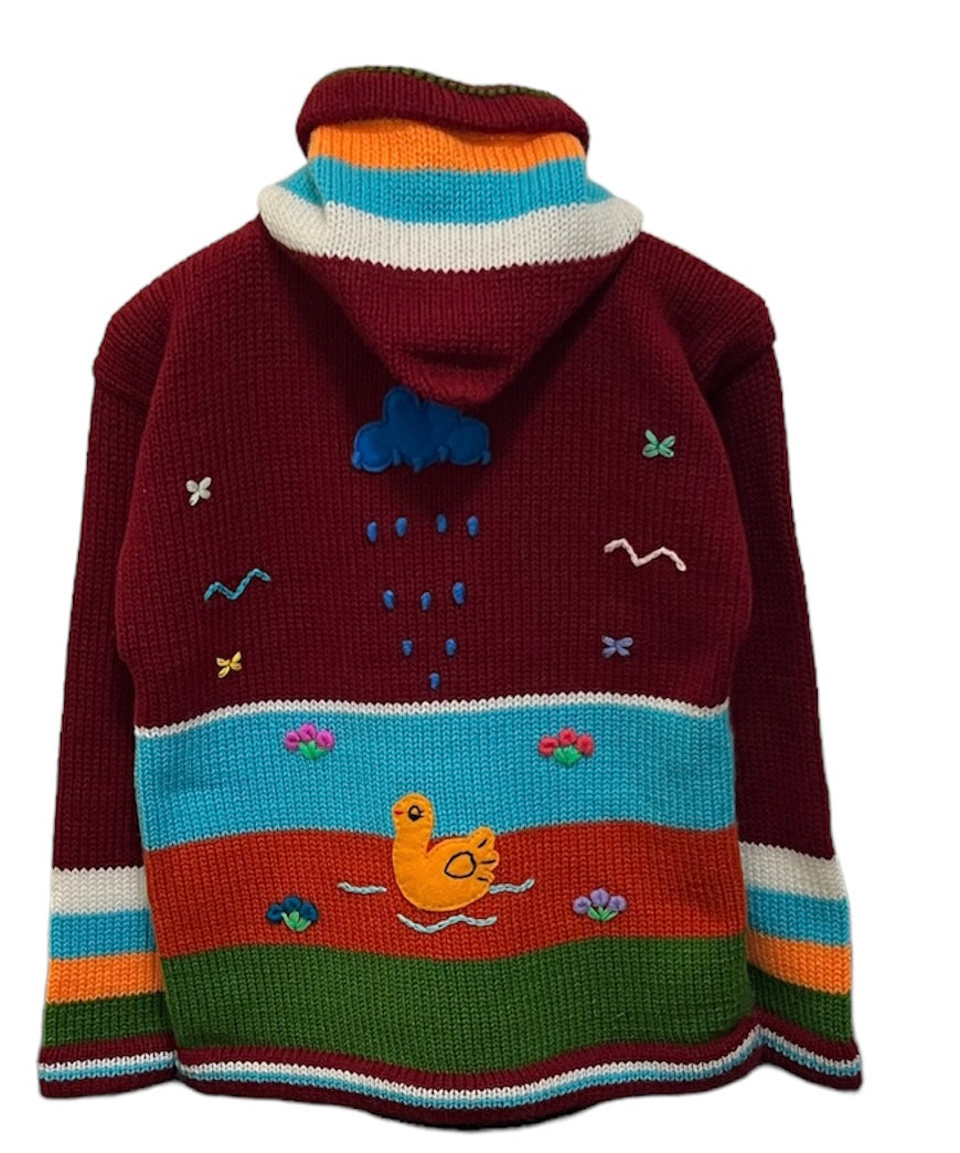 Dark purple children designed sweater