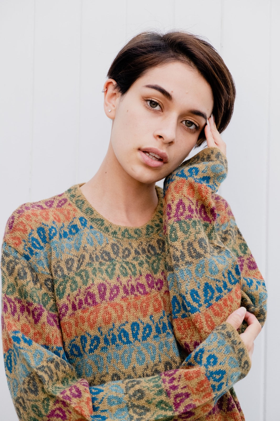 Flowers Pattern Woman Sweater.