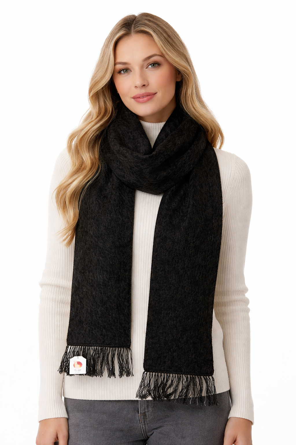 Alpaca Dark Gray Soft-Touch Scarf