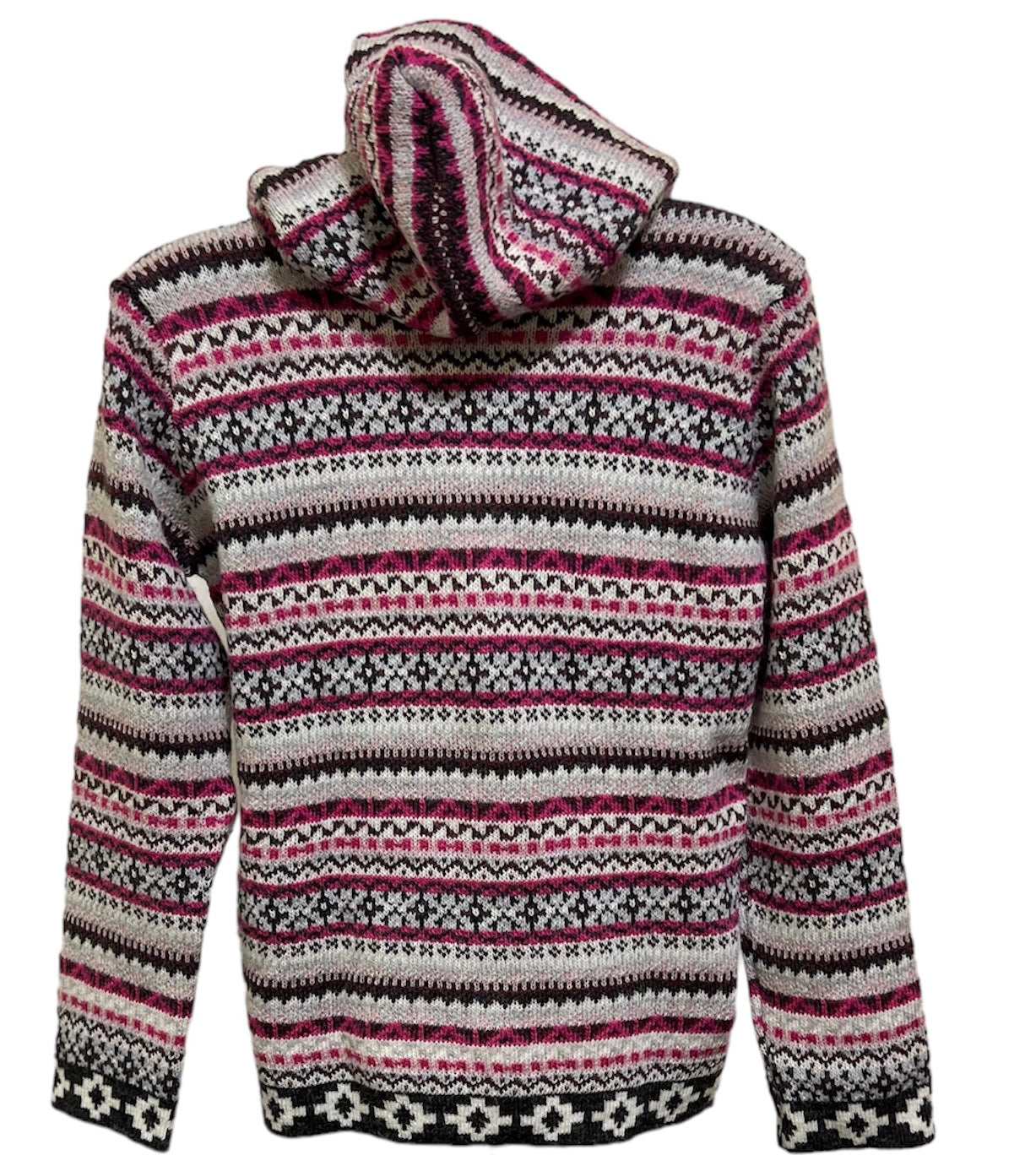Alpaca pink, white and brown pattern designed sweater