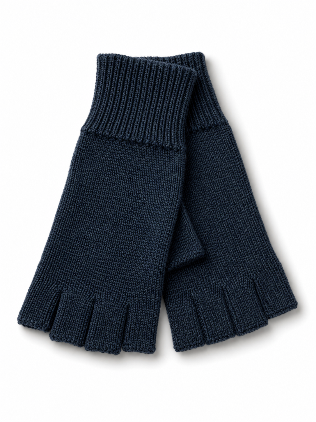Midnight Navy Alpaca Fingerless Gloves