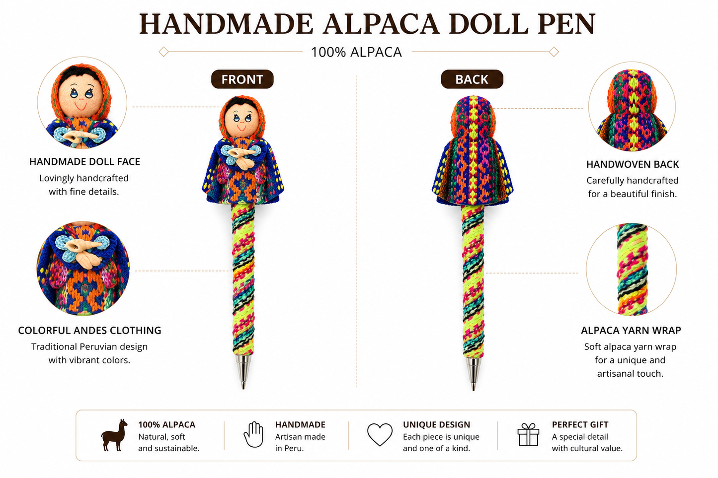 Andian Artisan Handmade Doll Pens