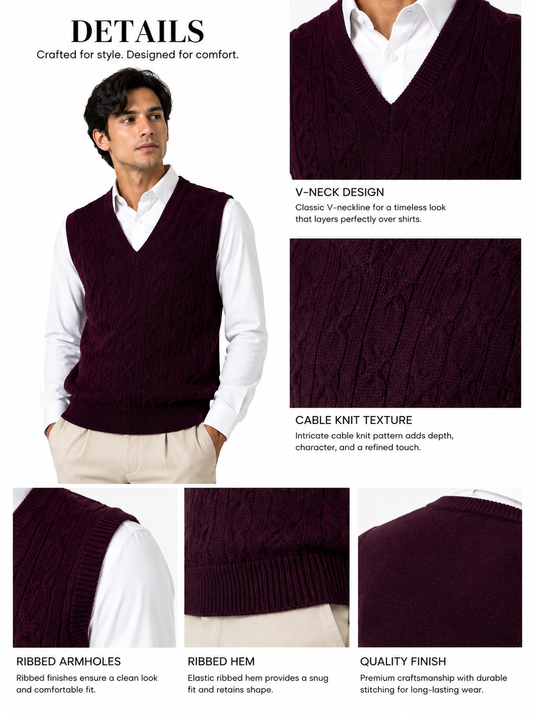 Burgundy Baby Alpaca Men’s Vest