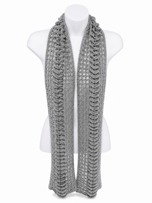 PRE-ORDER | Gray Mist Handmade Baby Alpaca Crochet Scarf