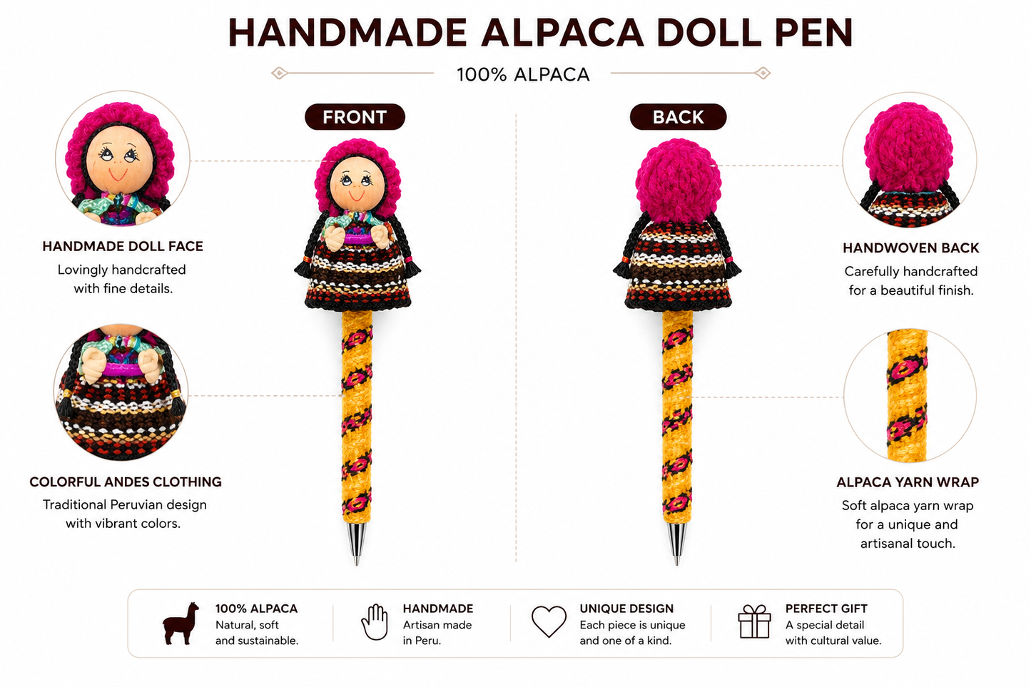 Andian Artisan Handmade Doll Pens