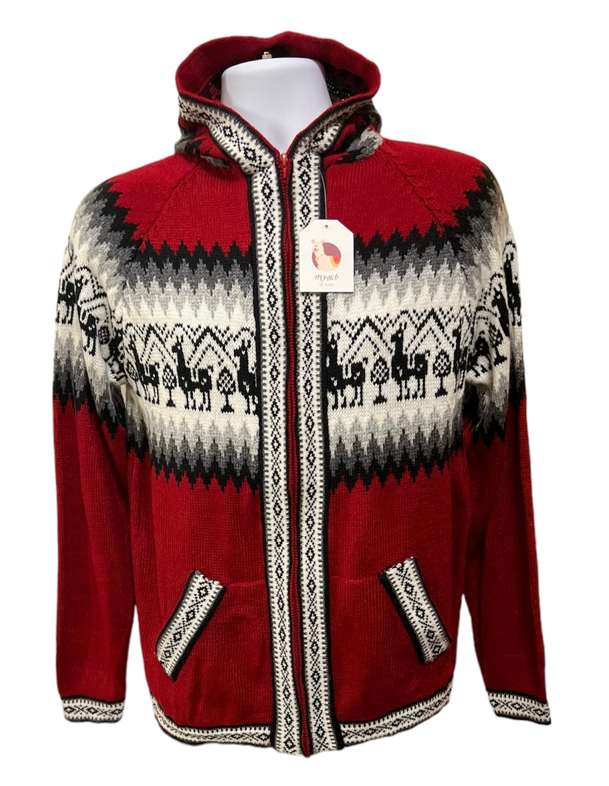 Classic red men alpaca sweater