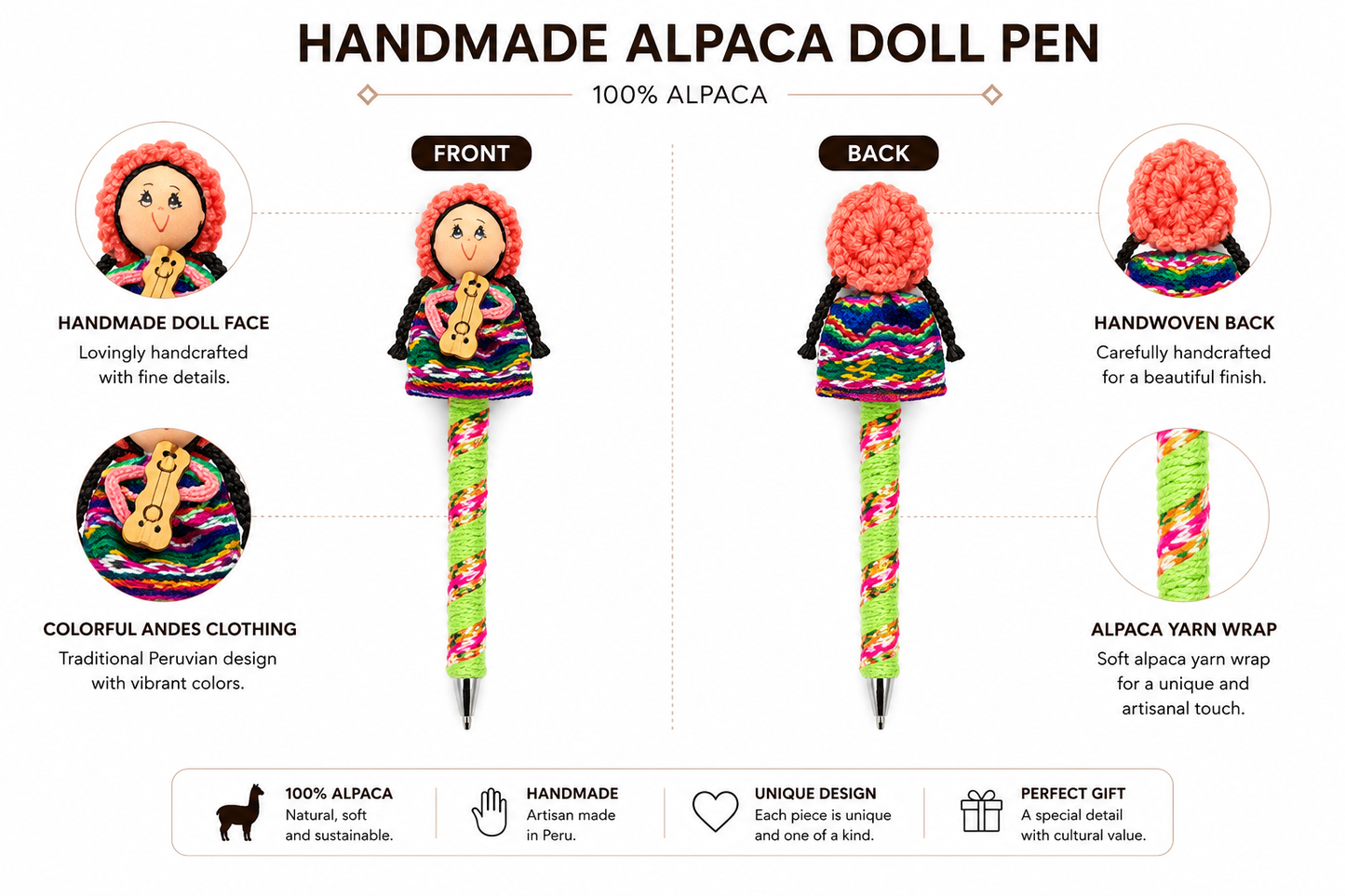 Andian Artisan Handmade Doll Pens