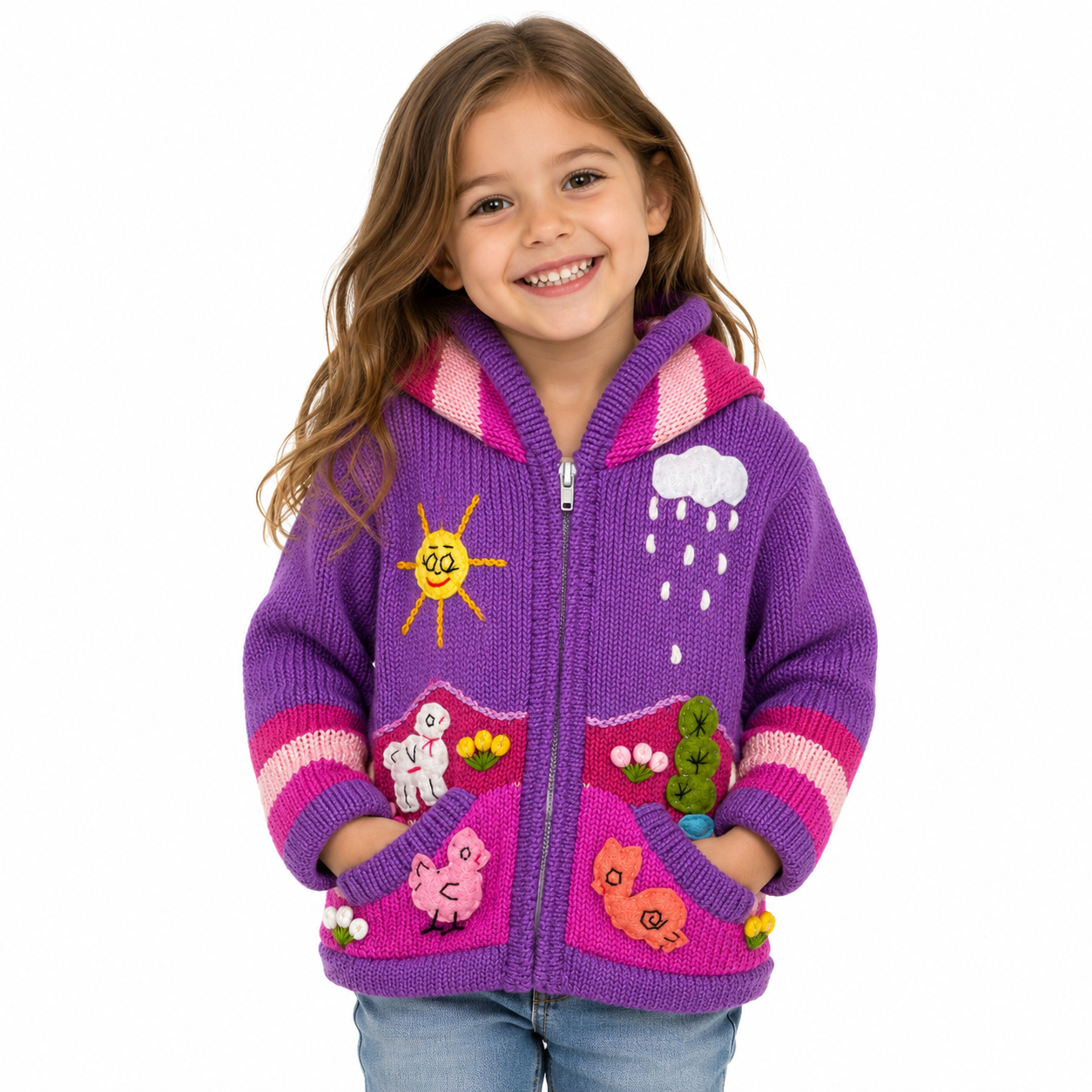 🌈 Andean Adventure Kids Hoodie - Violet