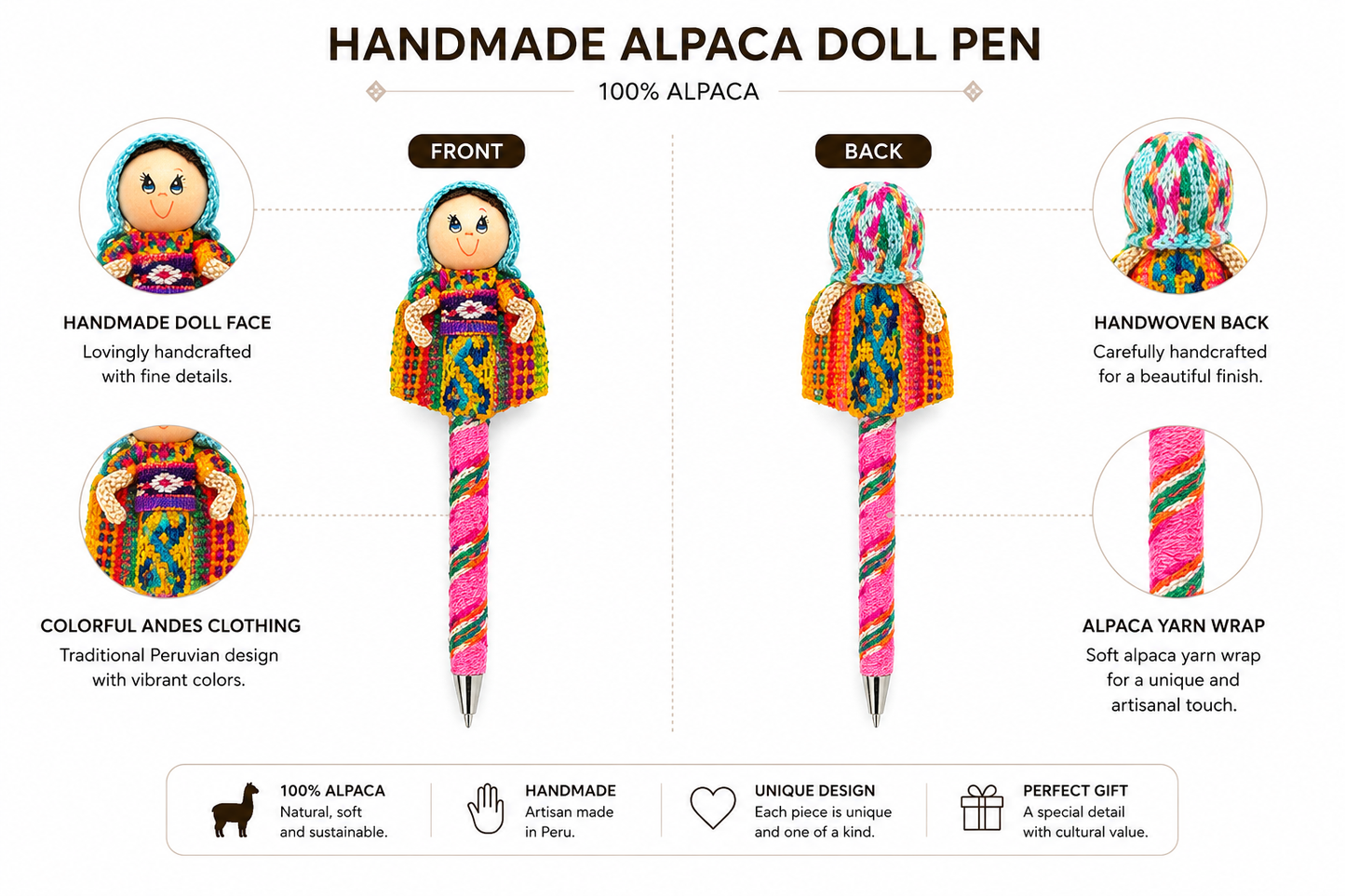 Andian Artisan Handmade Doll Pens