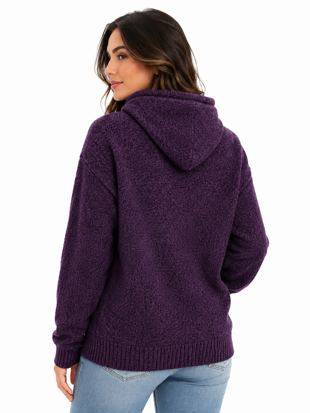 Amethyst Comfort Alpaca Hooded Cardigan