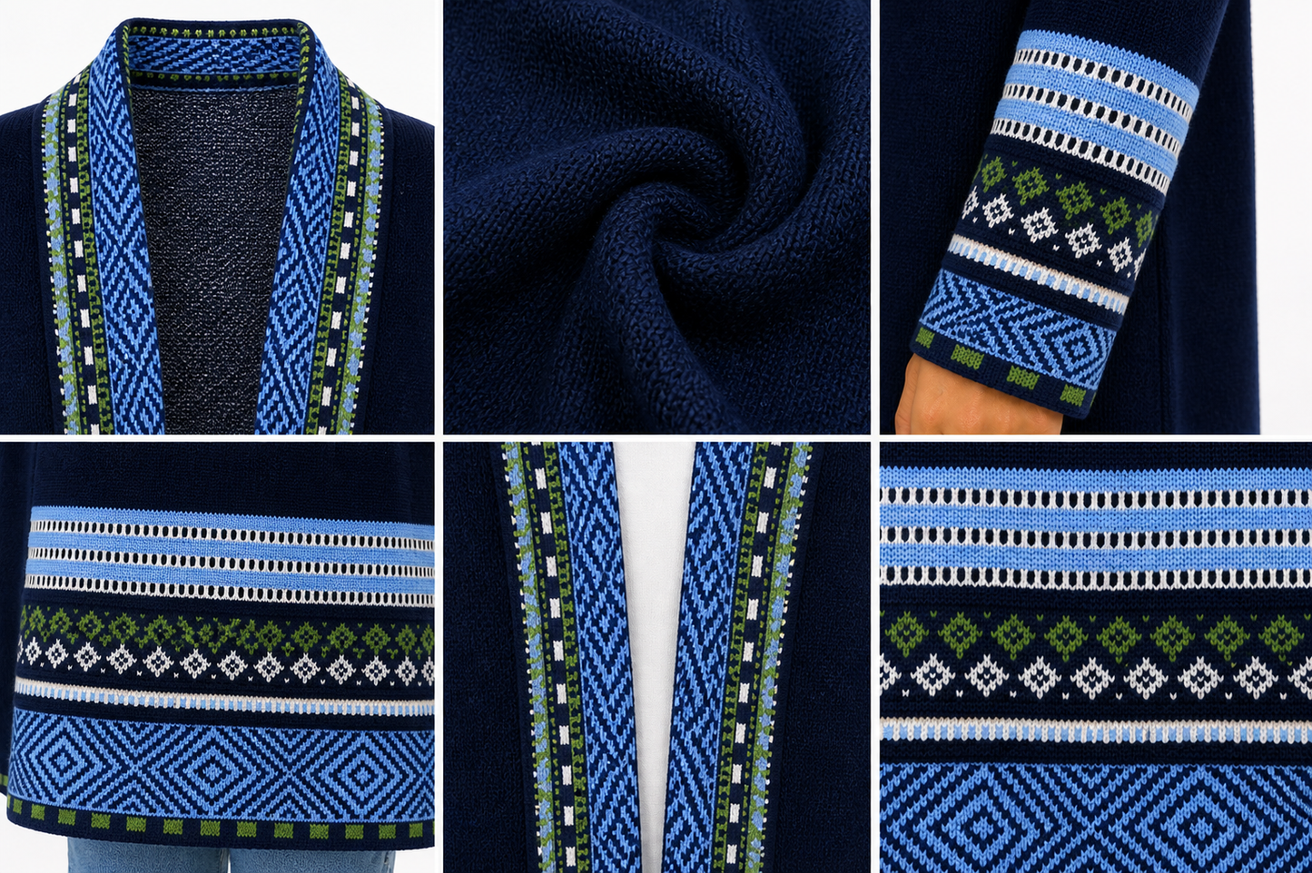 Andean Long Alpaca Cardigan – Blue