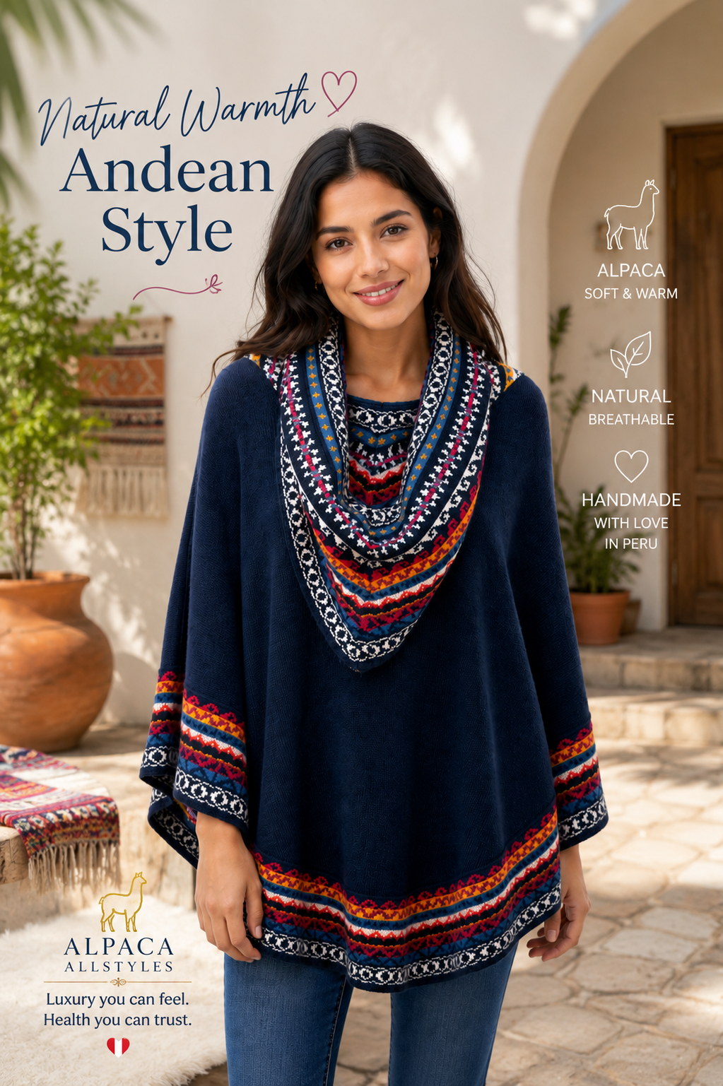 Alpaca Ruana Hoodie Sweater