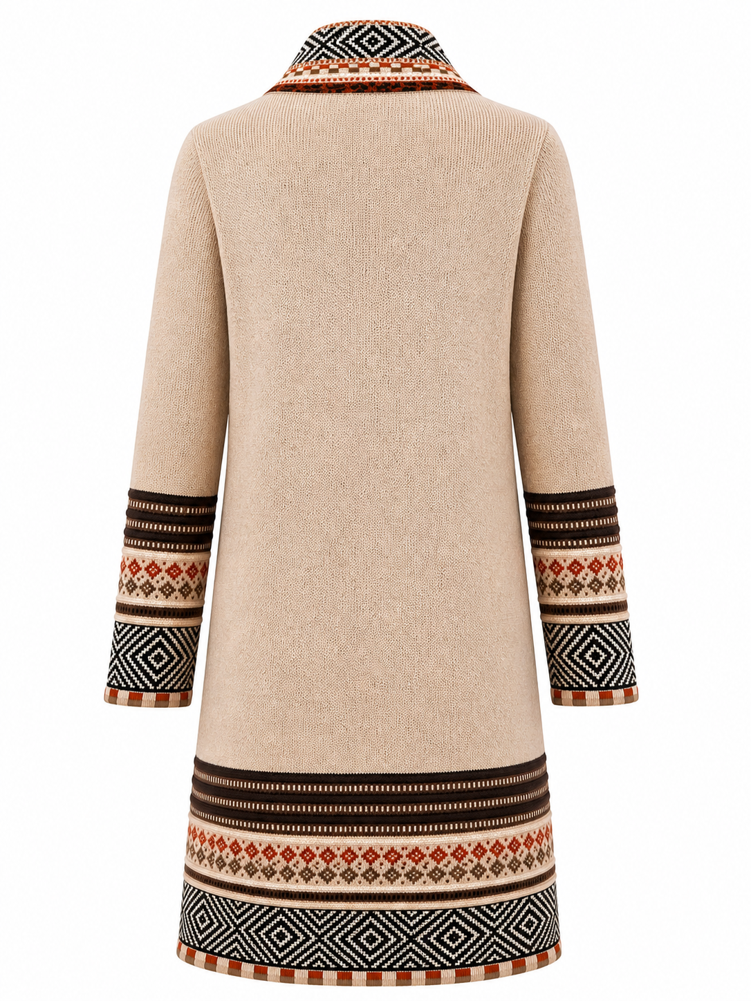 Andean Long Alpaca Cardigan – Beige