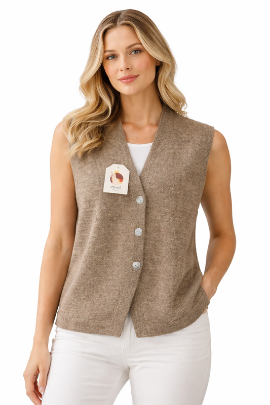 Luxury Beige Baby Alpaca Women’s Vest