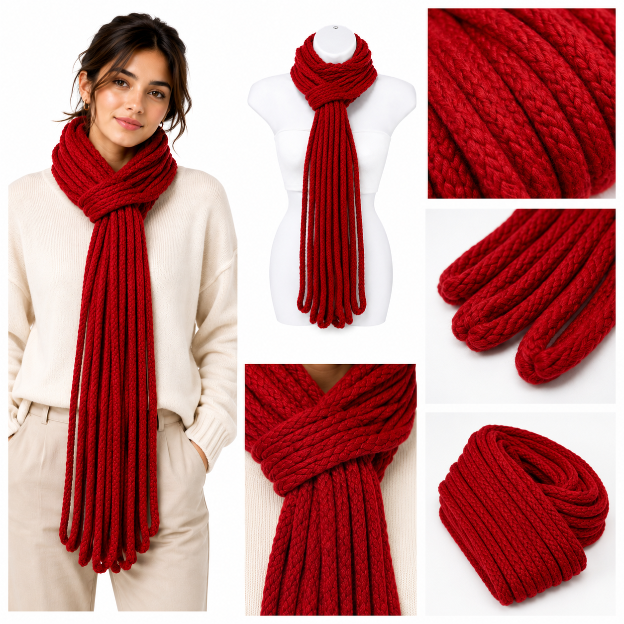 PRE-ORDER Handmade Red Baby Alpaca Scarf