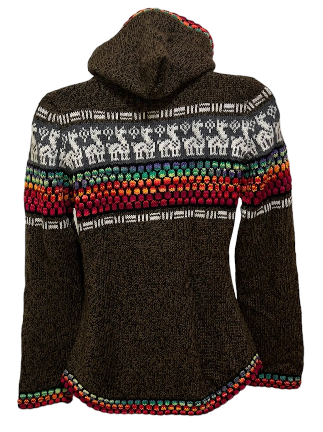 Alpaca Brown rainbow woman sweater