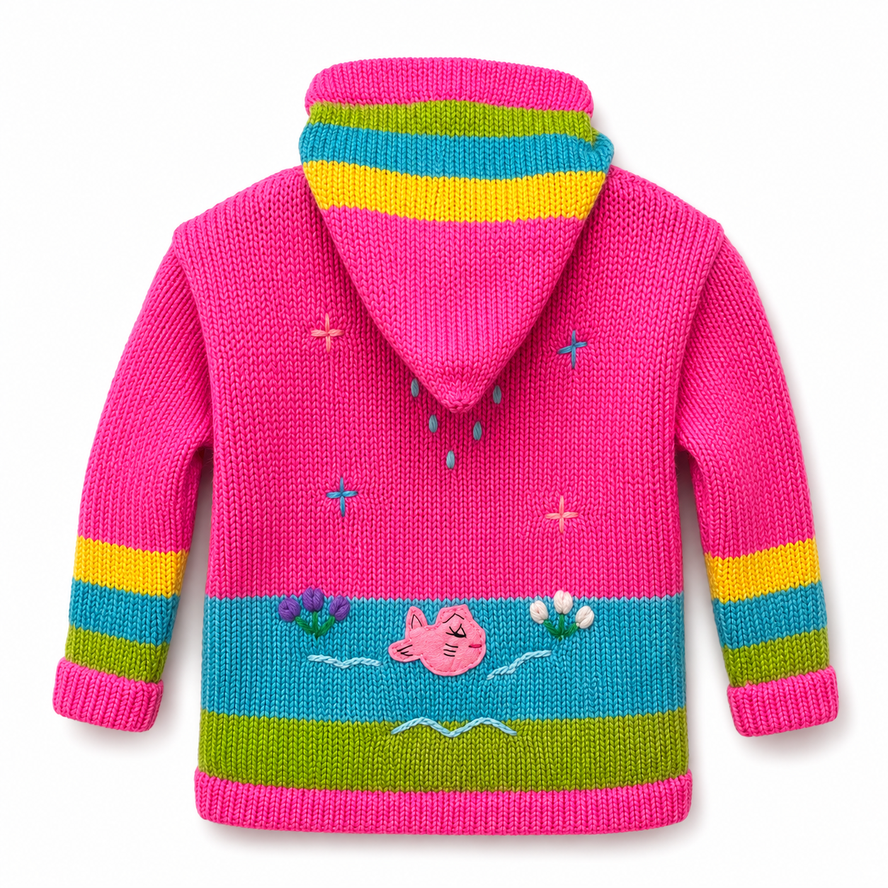 🌈Andean Adventure Kids Hoodie - Bright Pink