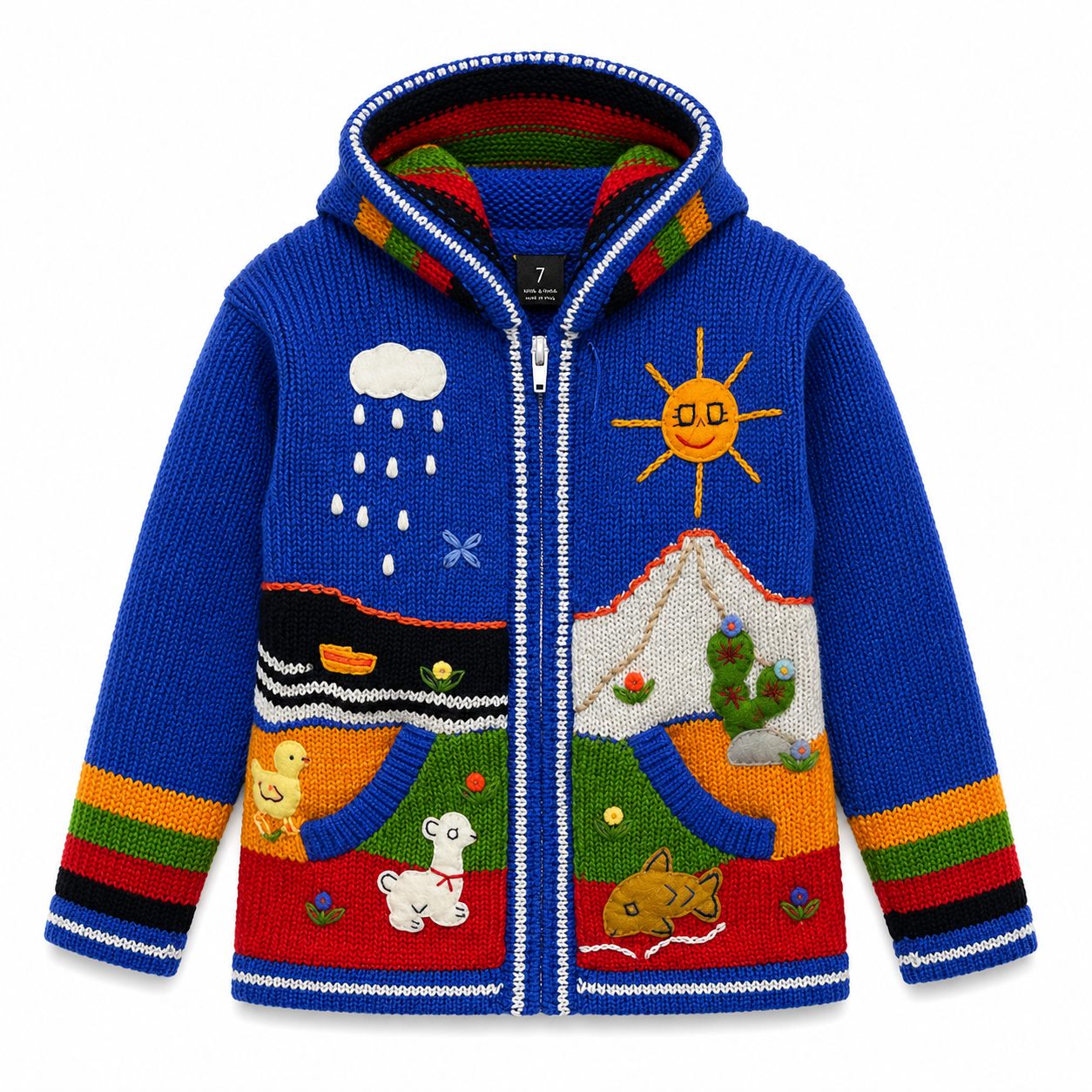 🌈 Andean Adventure Kids Hoodie - Sky Blue