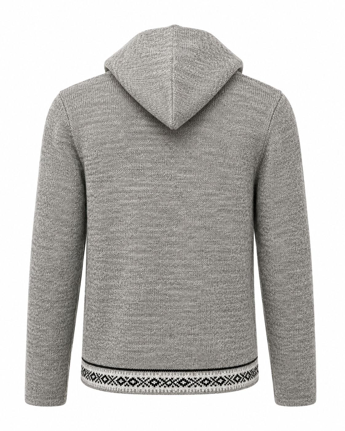 Andean Heritage Hooded Alpaca Cardigan- Gray