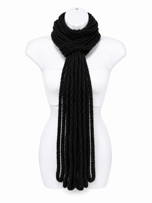 PRE-ORDER Handmade Black Baby Alpaca Scarf