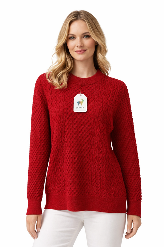 Red Baby Alpaca Women’s Sweater