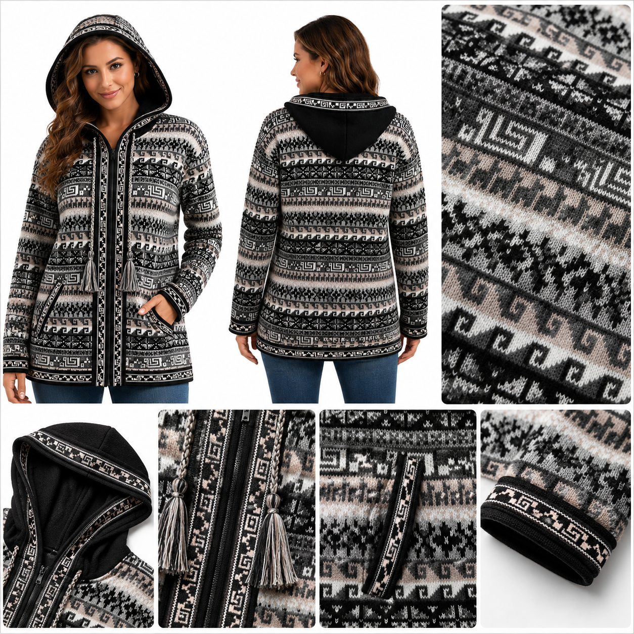🦙 Andean Eclipse Alpaca Hooded Jacket