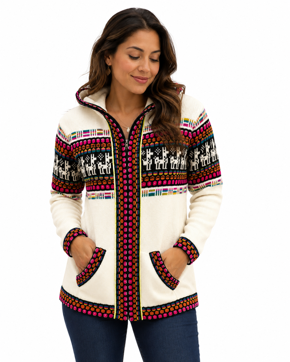 Ivory Chakra Women Alpaca Sweaters