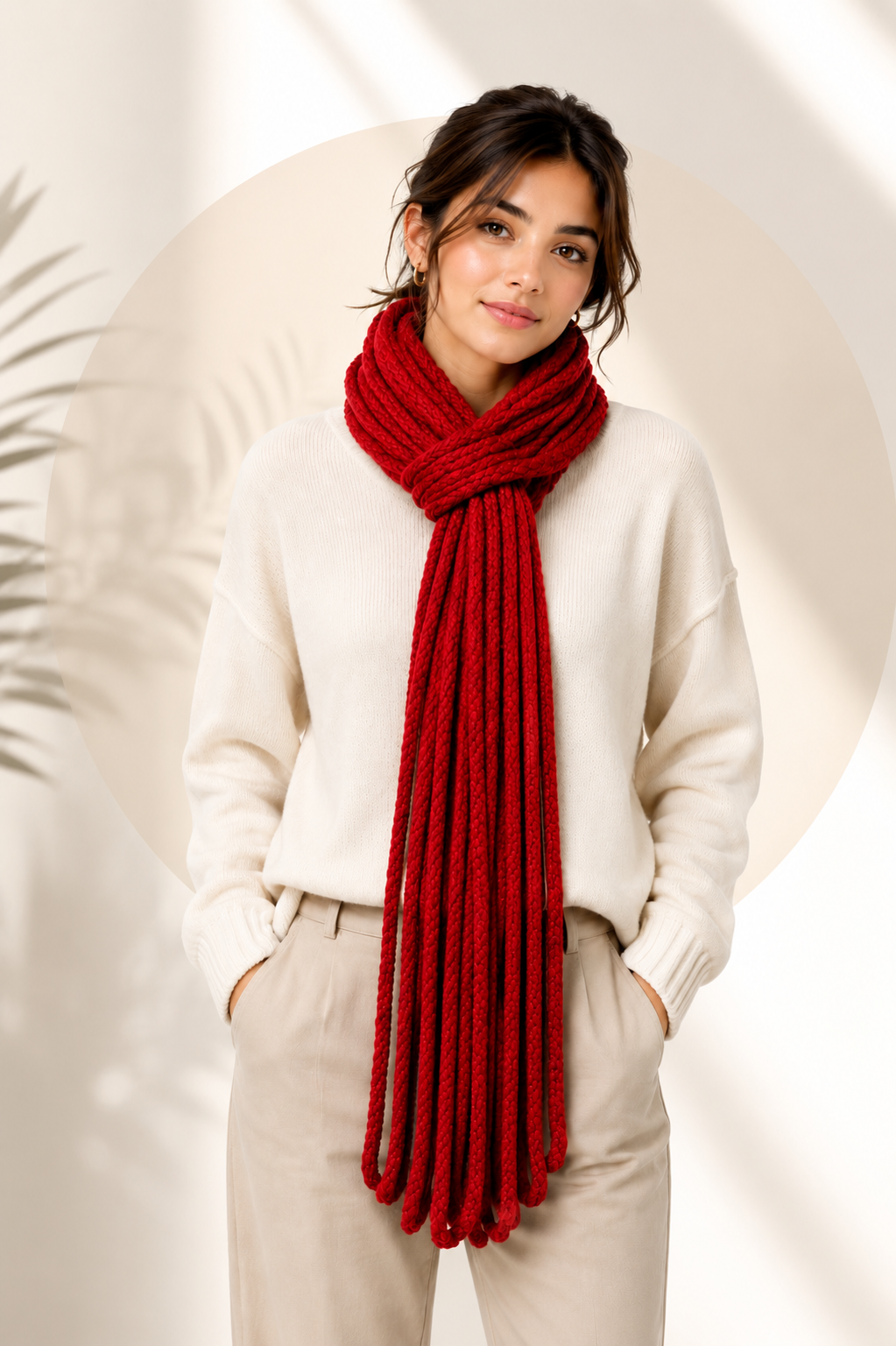 PRE-ORDER Handmade Red Baby Alpaca Scarf