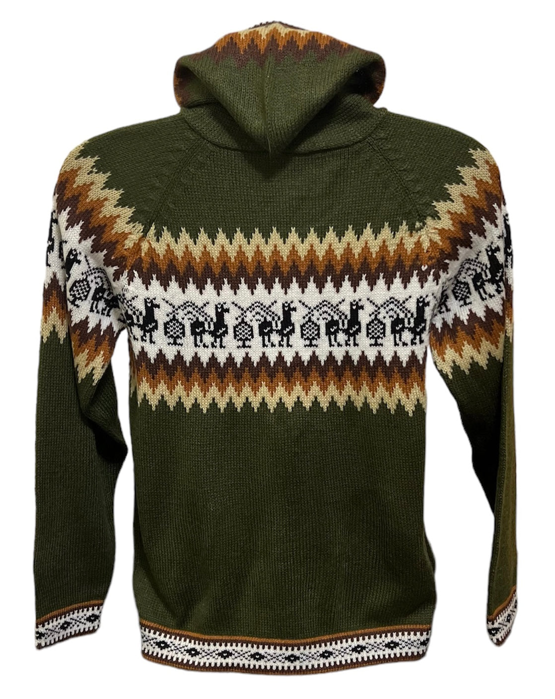 Green Alpaca Men Sweater