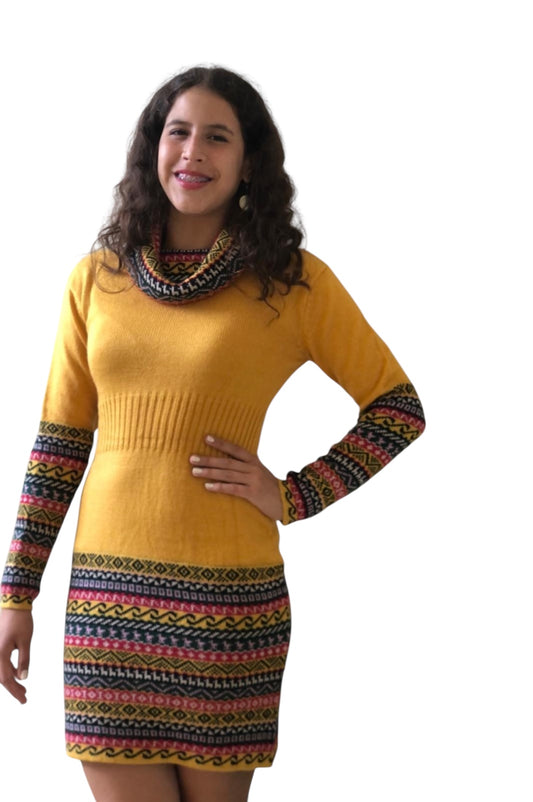 Yellow Alpaca Women’s Designed Dress