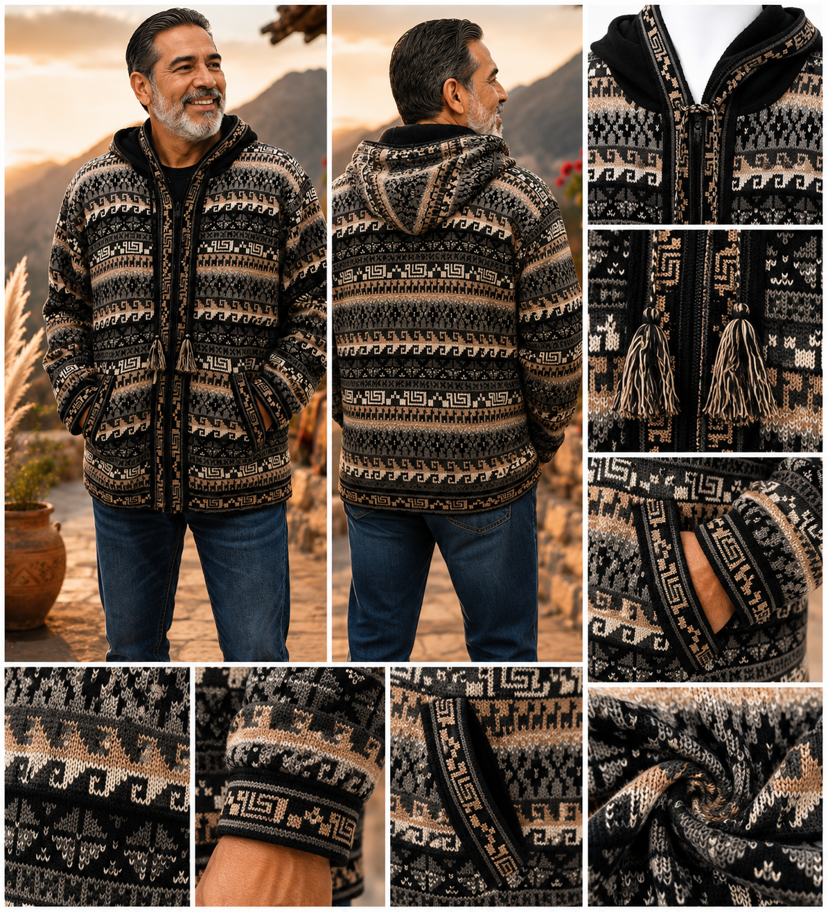 Andean Heritage Men’s Alpaca Hooded Sweater