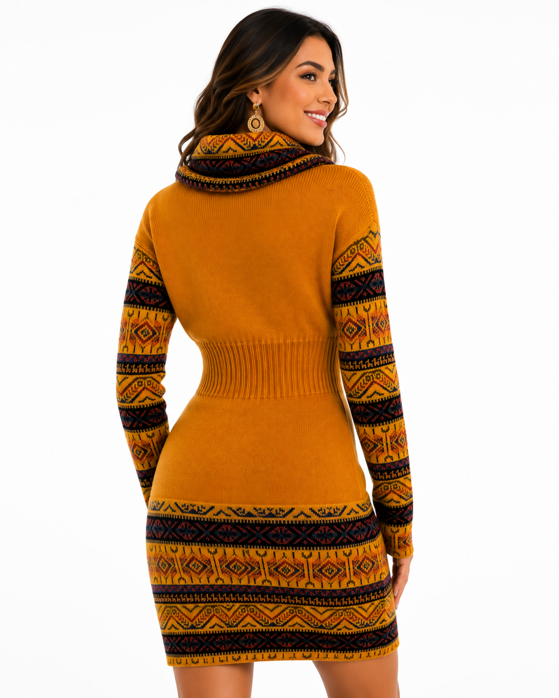 Yellow Mostaza Alpaca Women’s Designed Dress