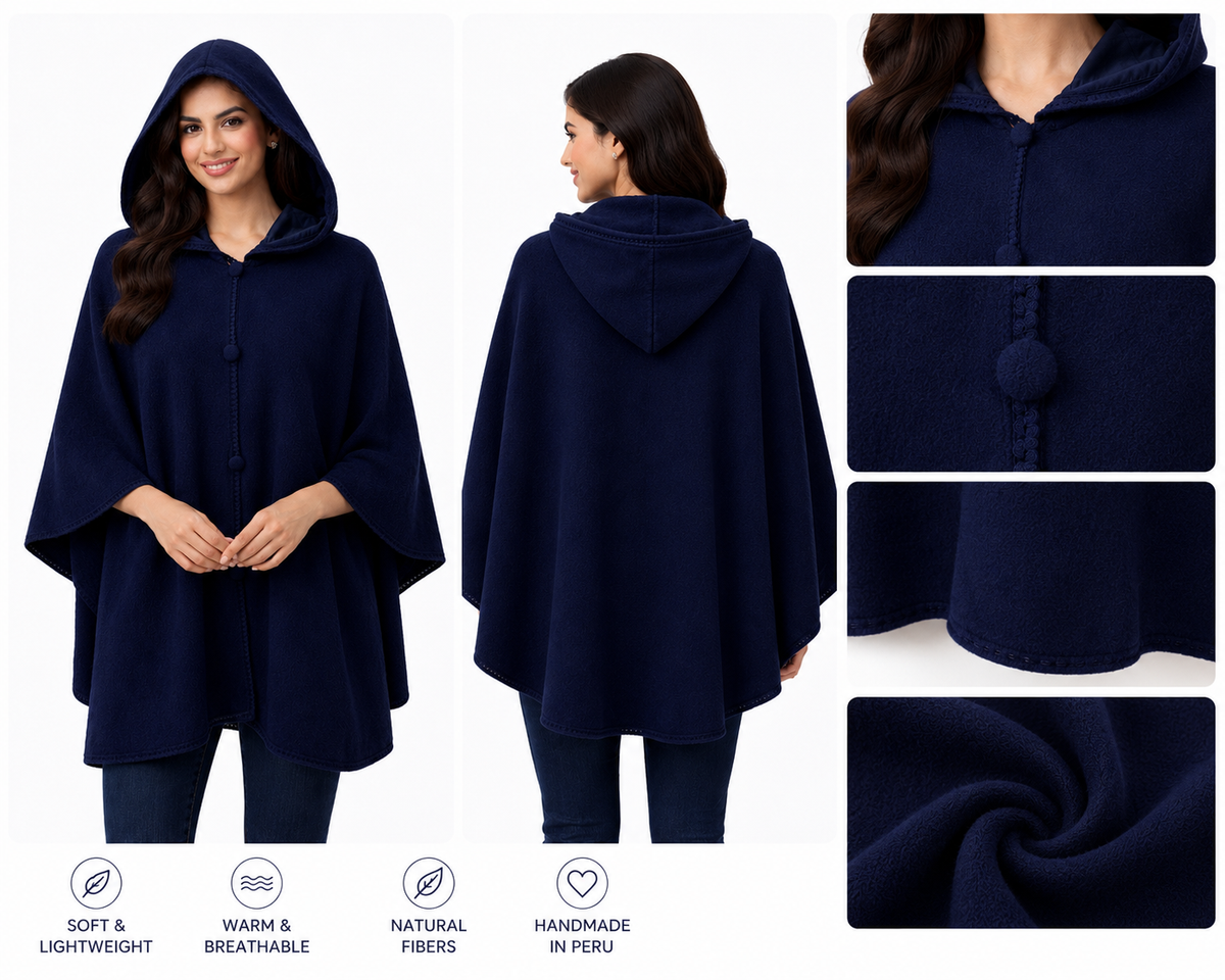 Andean Blue Alpaca Cape