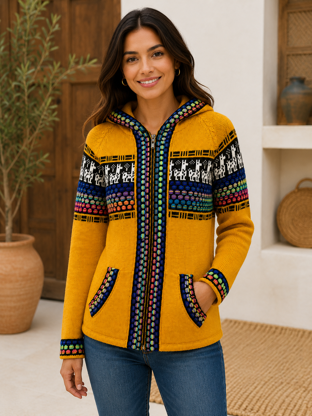 Golden Llama Alpaca Hoodie