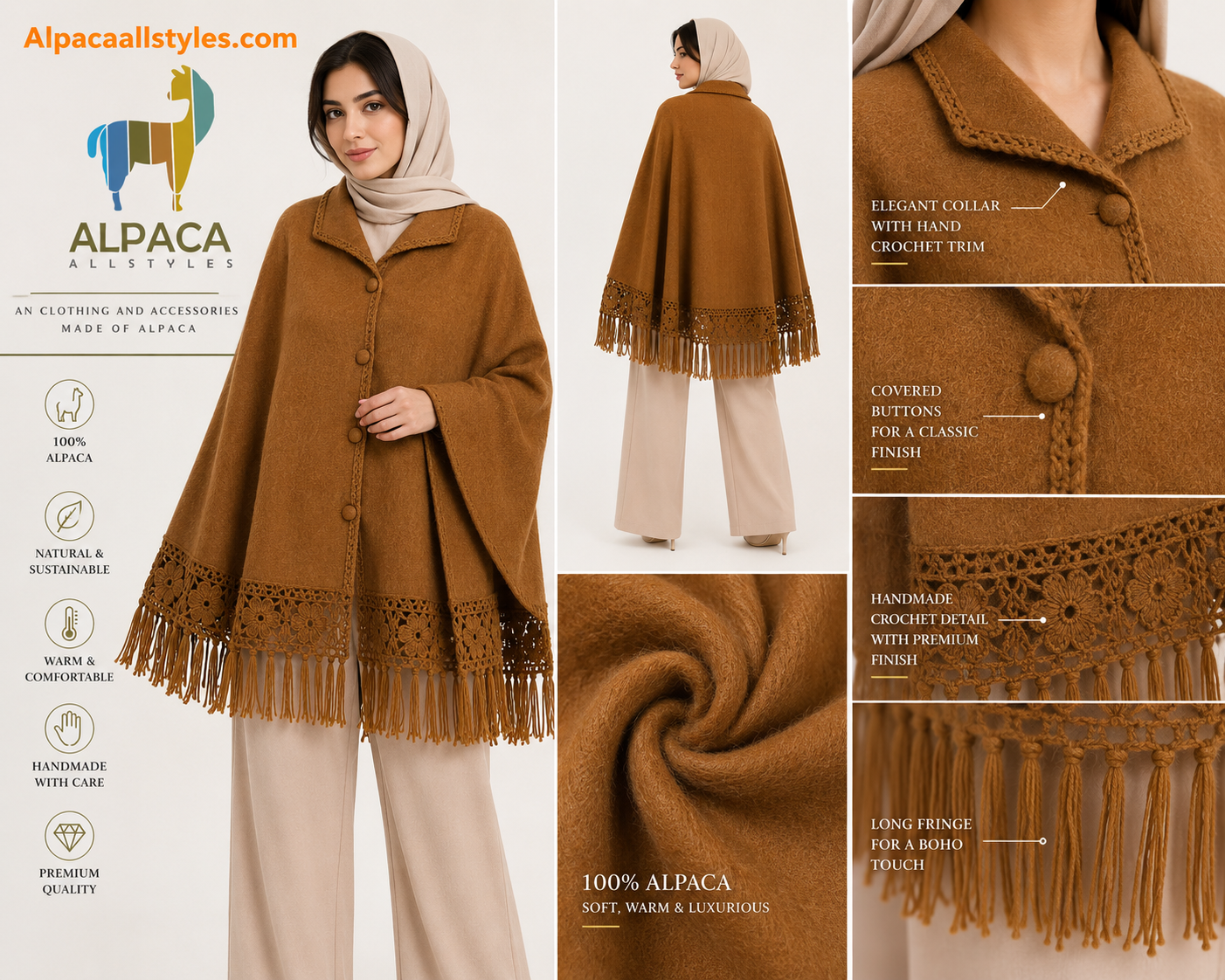 Andean Sunset Alpaca Poncho