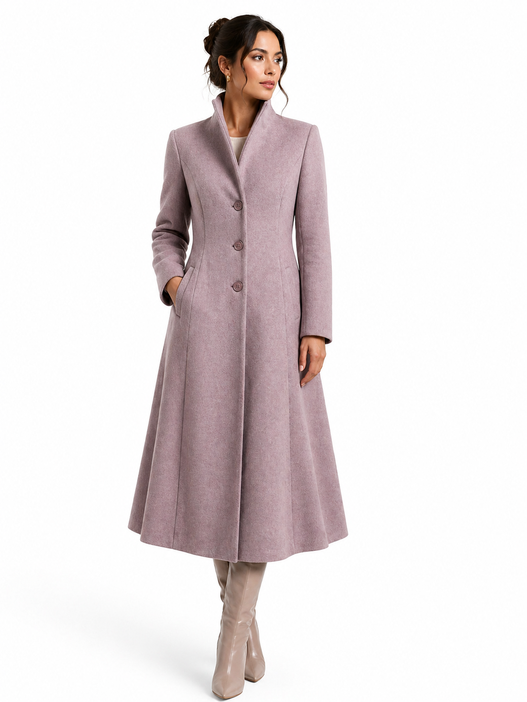 Luxury Salmon Alpaca Coat